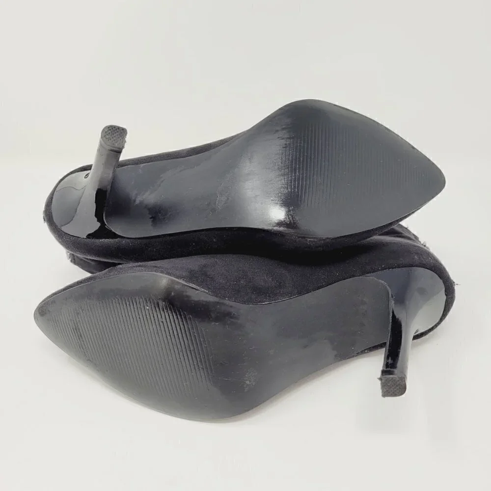Carlos By Carlos Santana Black Suede Heel Booties